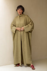 Nawar Linen Kimono Coat Pistachio LONG