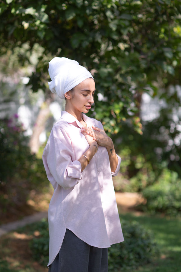 Zahara Linen Shirt Faded Rose