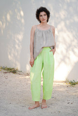 Jade Linen Kimono Pants Lime