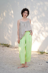 Jade Linen Kimono Pants Lime