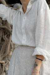 Atheer Women Linen Shirt White
