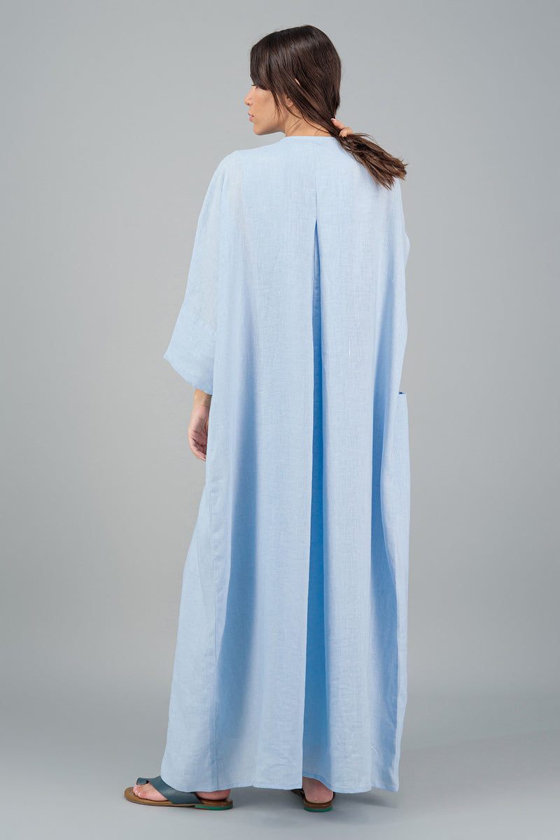 Tamarisk 3/4 Sleeve Linen Summer Coat Sky Blue
