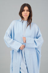 Nawar Linen Kimono Coat Sky Blue