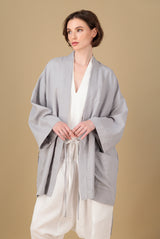 Yucca Kimono Linen Jacket Ash Grey