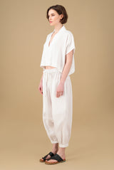 Zaytoon Linen Pants White