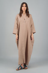 Elementa 01 | Janna Maxi Jelabiya Linen Dress Desert