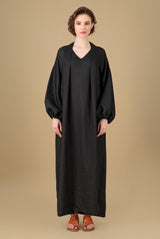 Amaya Maxi Linen Dress Black