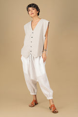 Zaytoon Linen Pants White