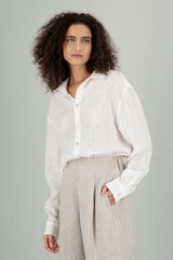 Atheer Women Linen Shirt Off White