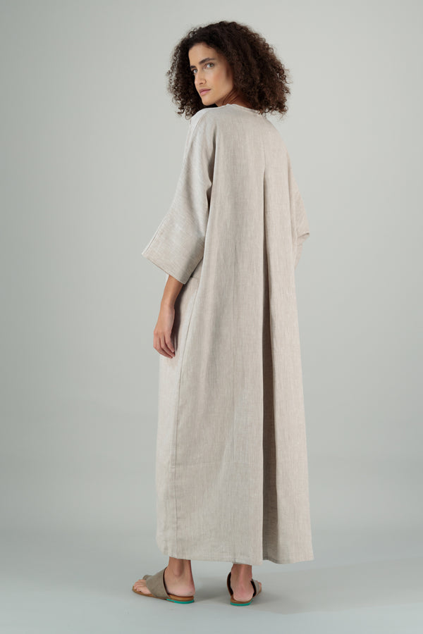 Tamarisk 3/4 Sleeve Linen Summer Coat Oatmeal