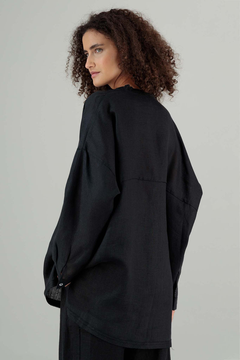 Yoko Linen Shirt Black