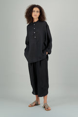 Yoko Linen Shirt Black