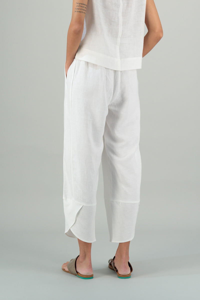 Jade Linen Kimono Pants Off White