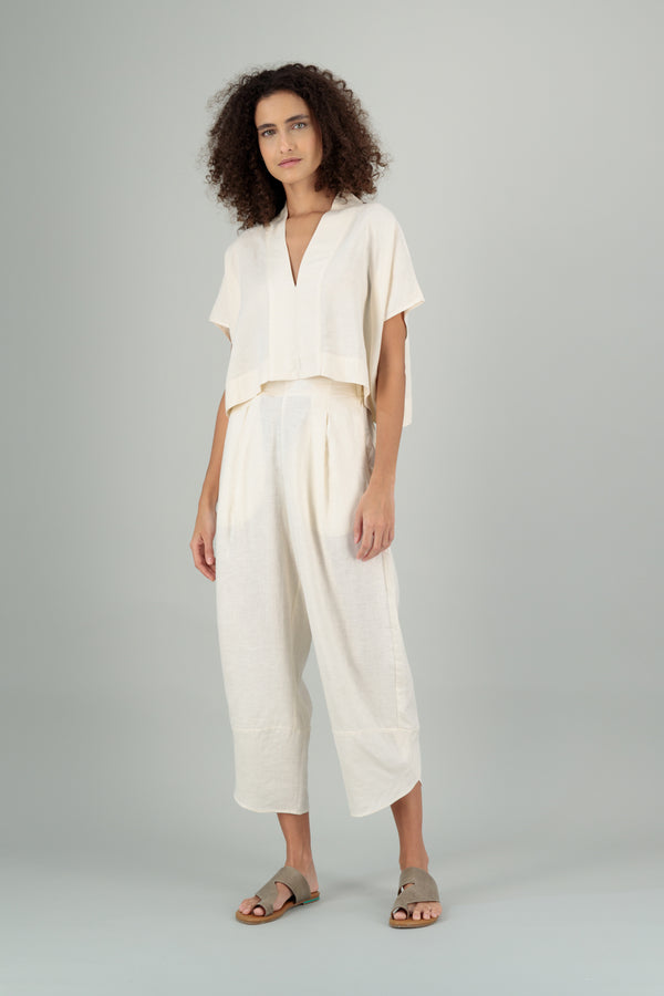 Ivy Kimono Linen Top Ivory