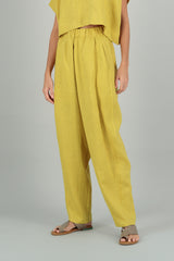 Nazhu Linen Wide Leg Pants Saffron