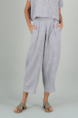 Jade Linen Kimono Pants Faded Denim