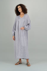 Amaya Maxi Linen Dress Faded Denim