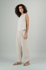 Jade Linen Kimono Pants Oatmeal LONG