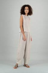 Jade Linen Kimono Pants Oatmeal LONG