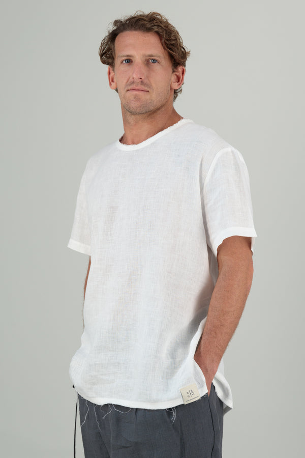 Ume Unisex T-Shirt Off White Hand Block Printed