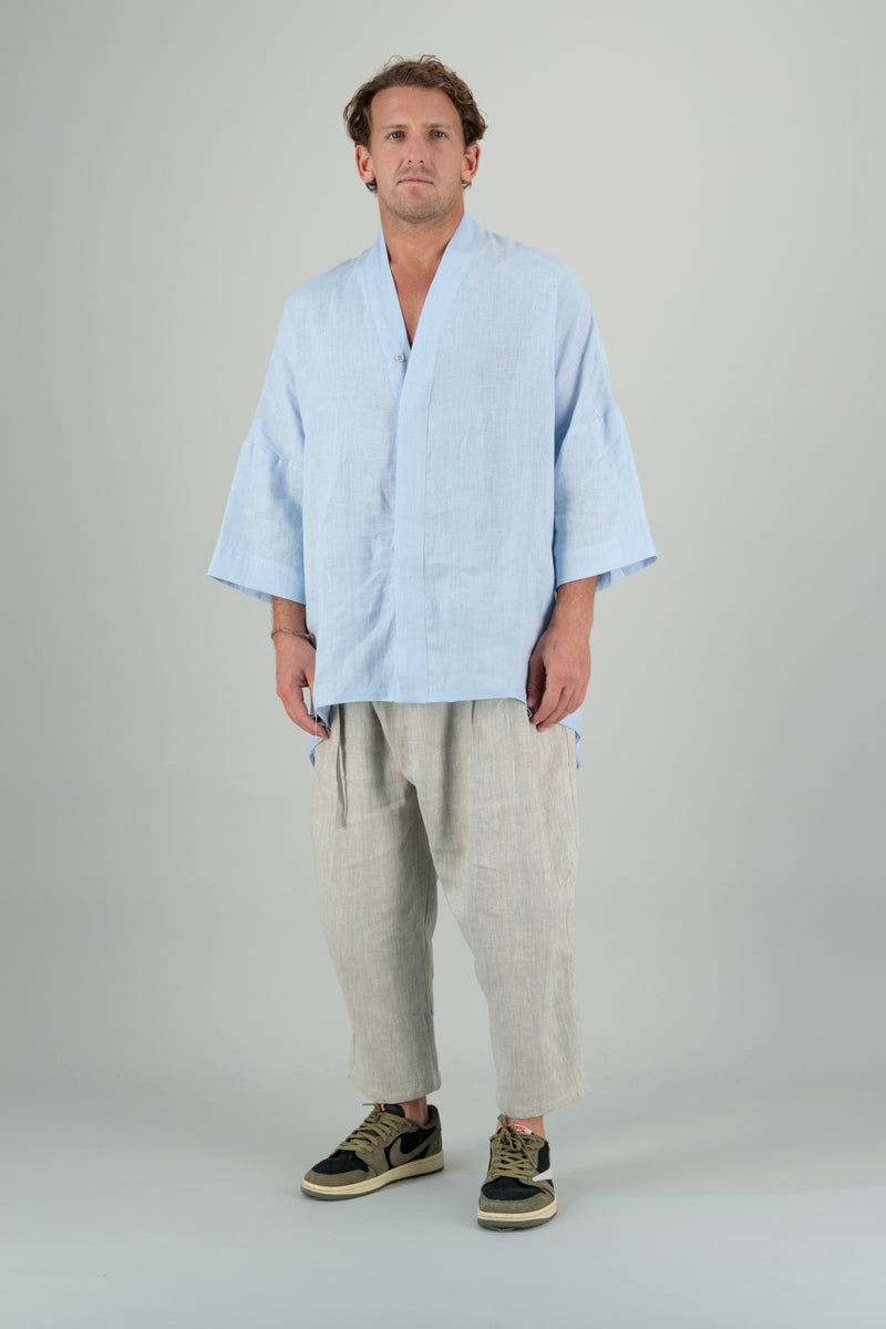 Mika 2 Unisex Kimono Shirt Baby Blue