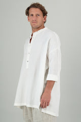 Yoko Linen Unisex Shirt Off White