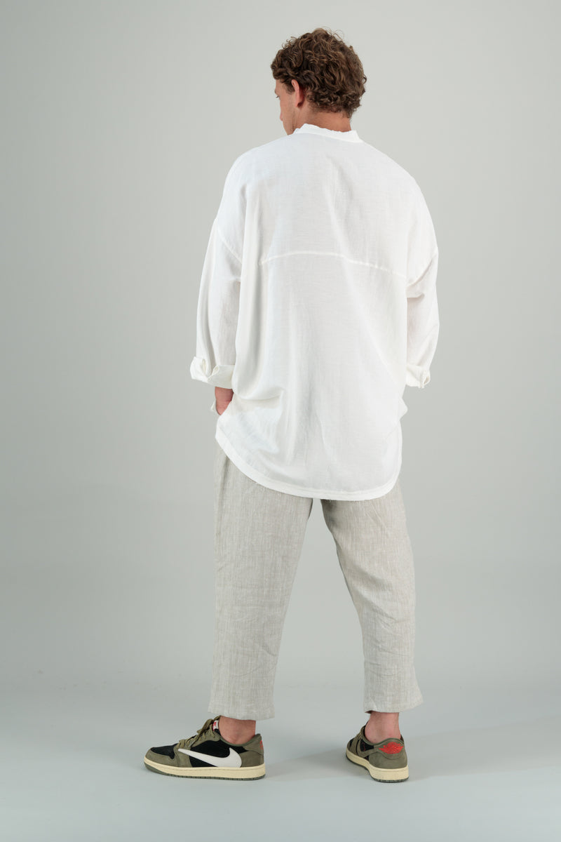 Yoko Linen Unisex Shirt Off White