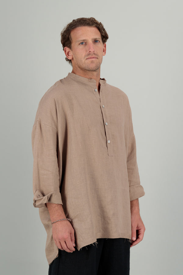 Yoko Linen Unisex Shirt Desert