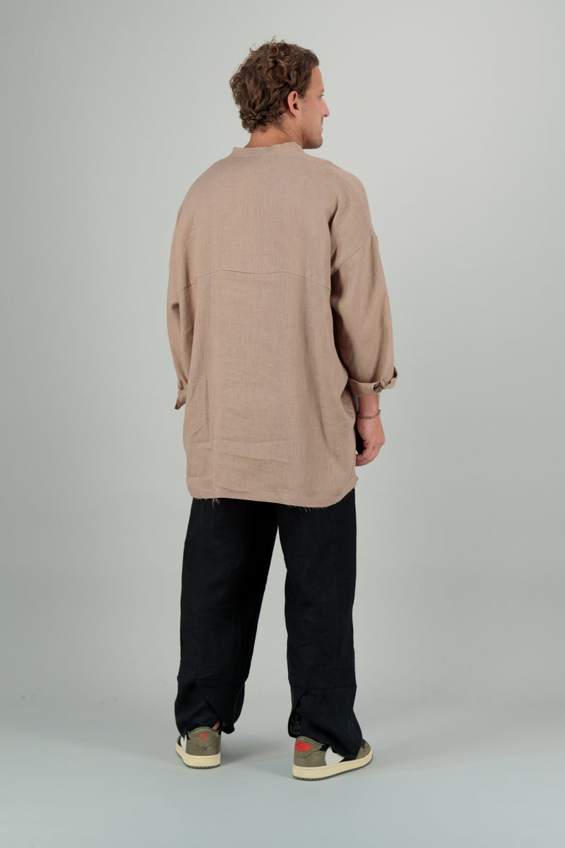 Yoko Linen Unisex Shirt Desert