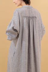 Amaya Maxi Linen Dress Faded Denim