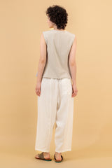 Ashkhar Relaxed Linen Pants White