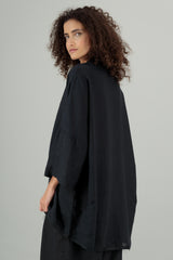 Mika 2 Kimono Linen Shirt Black