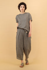 Ume Linen T-Shirt Warm Dark Grey