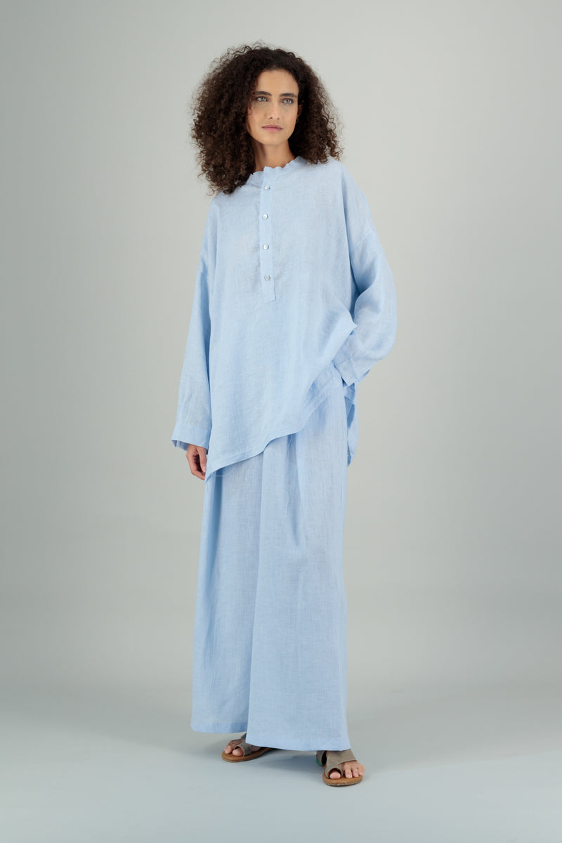 Yoko Linen Shirt Baby Blue