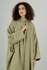 Nawar Linen Kimono Coat Pistachio