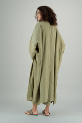 Nawar Linen Kimono Coat Pistachio