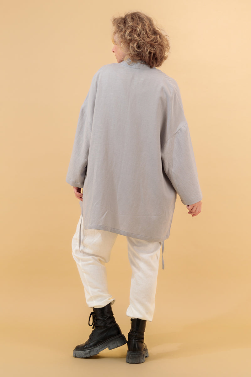 Yucca Kimono Linen Jacket Ash Grey