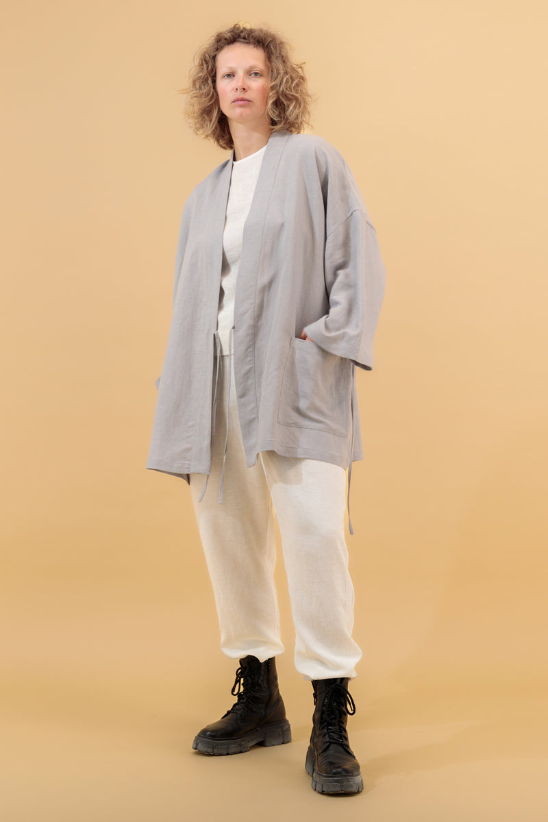 Yucca Kimono Linen Jacket Ash Grey