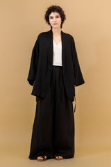 Yucca Kimono Linen Jacket Black