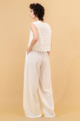 Lani Linen Top White