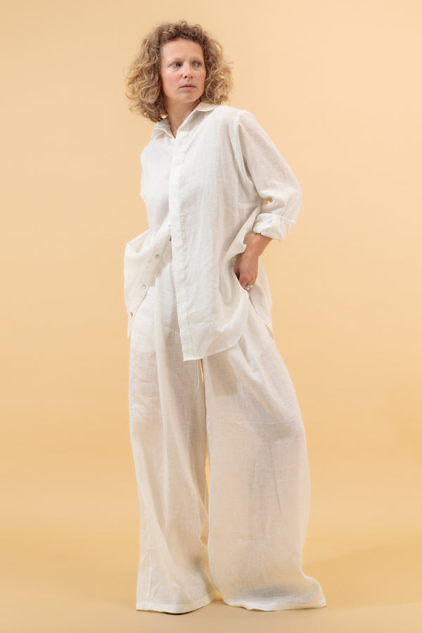 Zahara Linen Shirt Off White