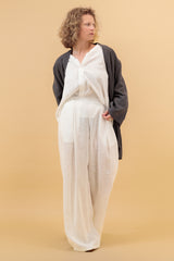 Zera Maxi Linen Wide Leg Pants White