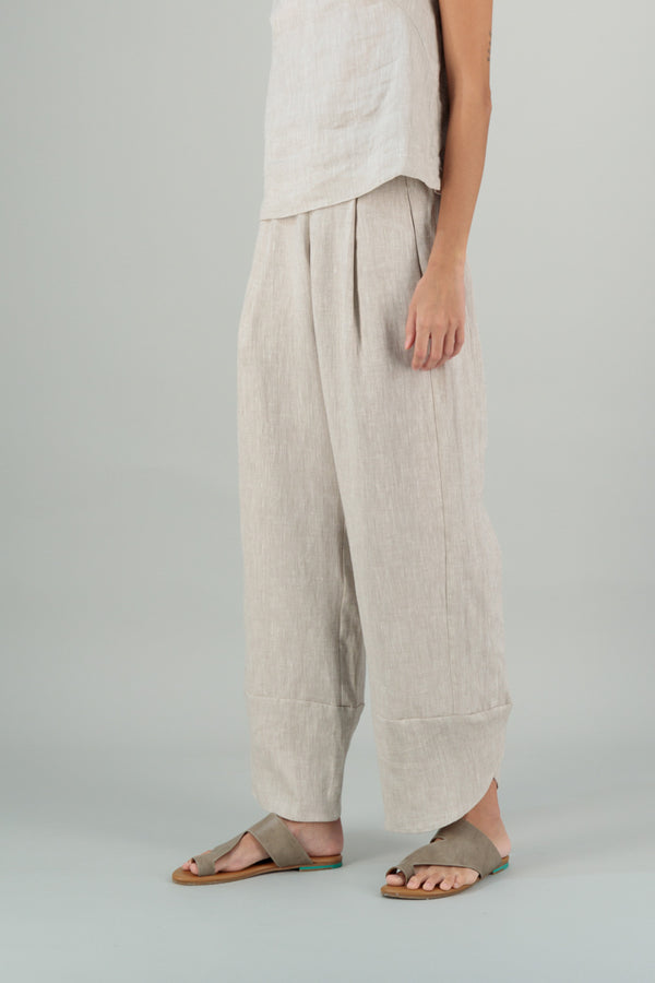 Jade Linen Kimono Pants Oatmeal LONG