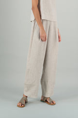 Jade Linen Kimono Pants Oatmeal LONG