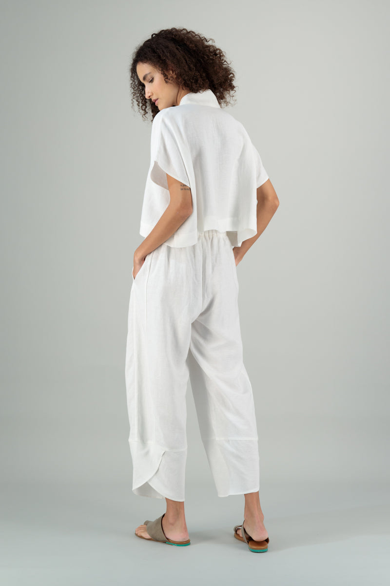 Ivy Kimono Linen Top Off White