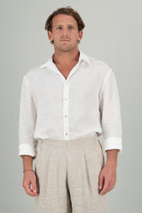 Atheer Men Linen Shirt Off White