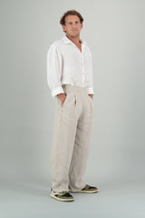 Atheer Men Linen Shirt Off White