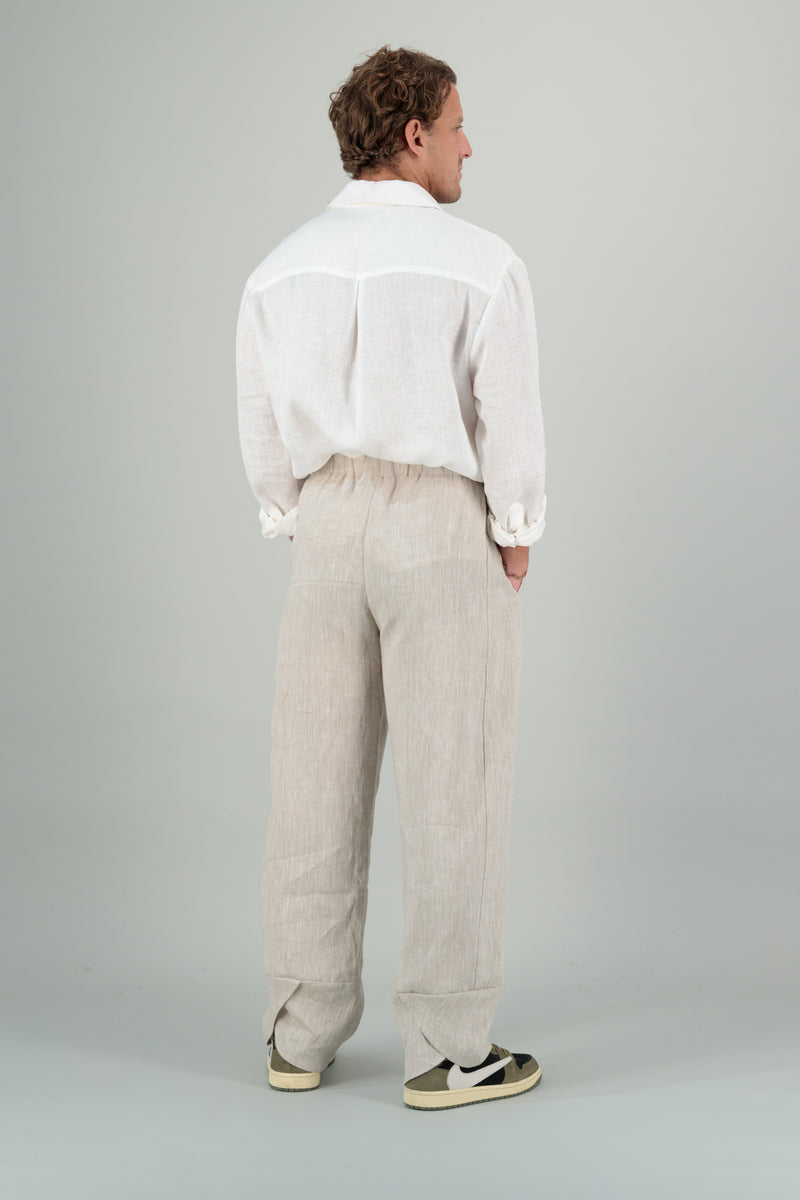 Atheer Men Linen Shirt Off White