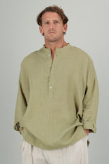 Yoko Linen Unisex Shirt Pistachio