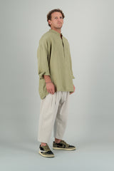 Yoko Linen Unisex Shirt Pistachio